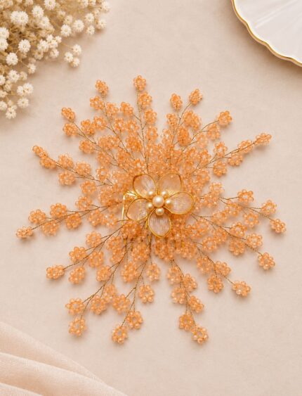 600 Beads Crystal Flower Hair Comb